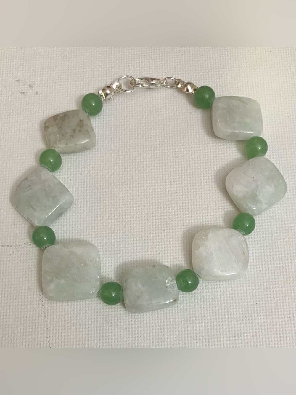 NEW Green Aventurine crystals & White Amazonite bracelet